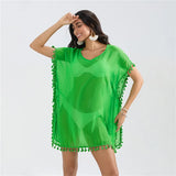 Women Beach Cover Up Lace Hollow Crochet Swimsuit Beach Dress Women 2025 Summer Cover-Ups Bathing Suit Ladies Beach Wear Tunic