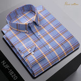 New In Shirt Oversize Long-Sleeve 100%Cotton Shirts for Men Slim Fit Formal Plain Shirt Plaid Casual Tops Designer Black Clothes