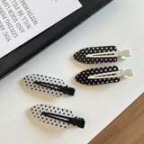 4Pcs Black White Polka Dot Acrylic Hair Clips Secure Hold Suitable for Daily Wear Bb Hairclip Party Outfits Hair Accessories