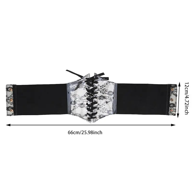 Fashion Women Waist Corset Flower Embroidery Elastic Waistband Black White Red Pink Wide Lace Slimming Body Belts Cummerbunds