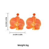 Chiffon flower multi-layer earrings, summer beach vacation style exaggerated earrings design, light luxury, niche