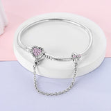 Bracelet Original 925 Sterling Silver Charm Bracelet 17-20CM Love Heart Pave Zirconia Bracelet for Women DIY Charm Jewelry Gifts