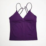 NCLAGEN Vision Twist Front Longline Top Women's Seamless Thin Straps Yoga Gym Workout Vest Running Tank Tops Fitness Clothing