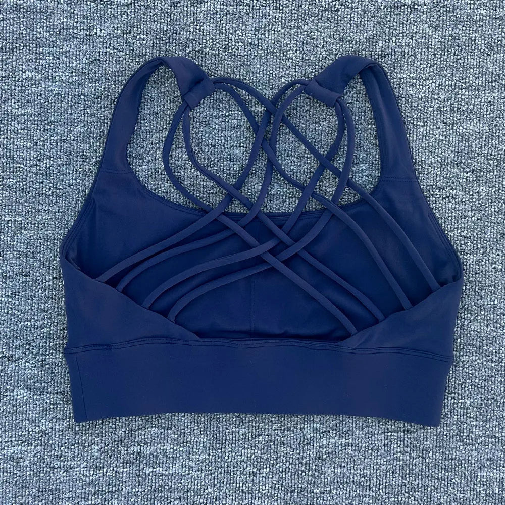 New Fitness Sports Bra for Women Push Up Cross Back Shockproof Running Gym Training Workout Yoga Underwear Crop Tops