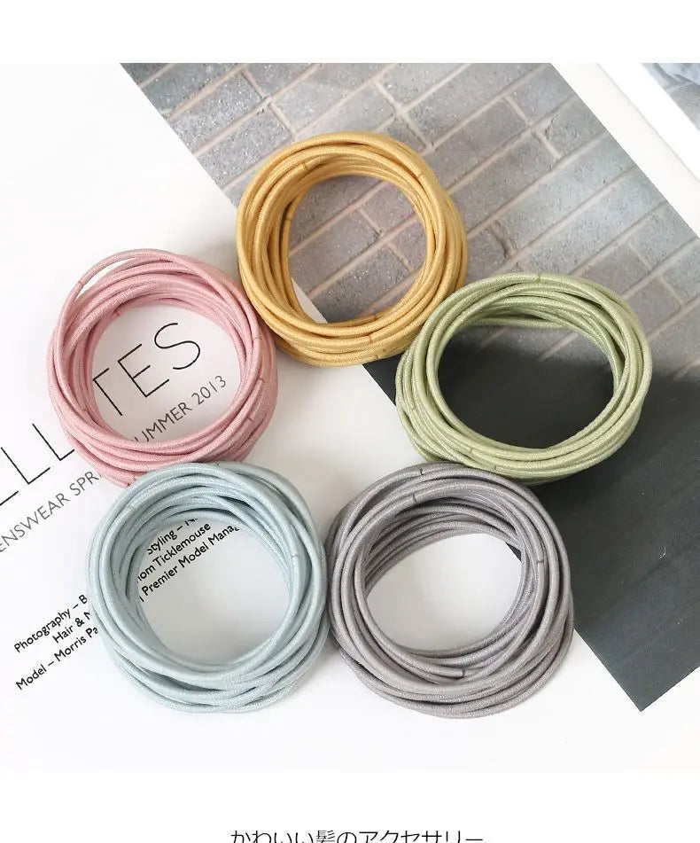 100PCS/Set Women 3.5CM Basic Nylon Elastic Hair Bands Ponytail Hair Scrunchie Rubber Bands Headband Hair Accessories Headwear