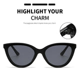 Large Frame Cat Eye Sunglasses Women New Retro Minimalist Style Gradient Sun Glasses High Quality Eyeglasses UV400