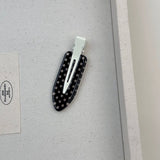 4Pcs Black White Polka Dot Acrylic Hair Clips Secure Hold Suitable for Daily Wear Bb Hairclip Party Outfits Hair Accessories