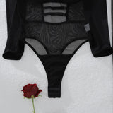 2025 New Perspective Mesh Body Shaping Jumpsuit Women's Sexy Splicing Split Skirt Female See Through Underwear 3-Piece Brief Set