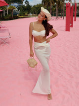 3 Piece Swimwear Set 2025 Luxe Balconette Bikinis High Waisted Maxi Beach Holiday Skirt New Bathing Suit Vacation Outfits K247