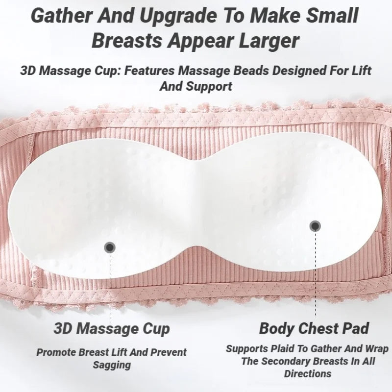 Summer Strapless Women Bras Back Lace Sexy Chest Tops Seamless Breathable Underwear Brassiere Solid Invisible Chest Wraps Bra