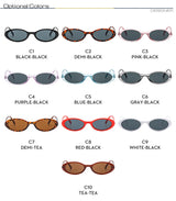 New Small Oval Sunglasses Women Men Trendy Vintage Hip Hop Cat Eye Sun Glasses Female Leopard Black Punk Eyewear UV400 Oculos