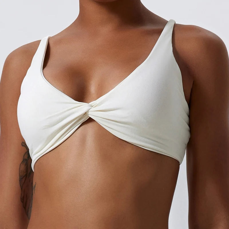 New Summer Women's Push-Up Sports Bra Breathable Soft Yoga Workout Top Backless Fitness Crop Gym Underwear Woman’s Crop Top
