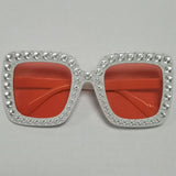 Diamond Oversized Sunglasses Big Square Frame Sunglasses UV400 Crystal Eyewear Retro Rhinestone Frames Eyeglasses