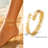 Exquisite Gold Plated Anklets for Women Minimalist Adjustable Curved Shaped Ankle Bracelets Summer Beach Foot Jewelry Gift