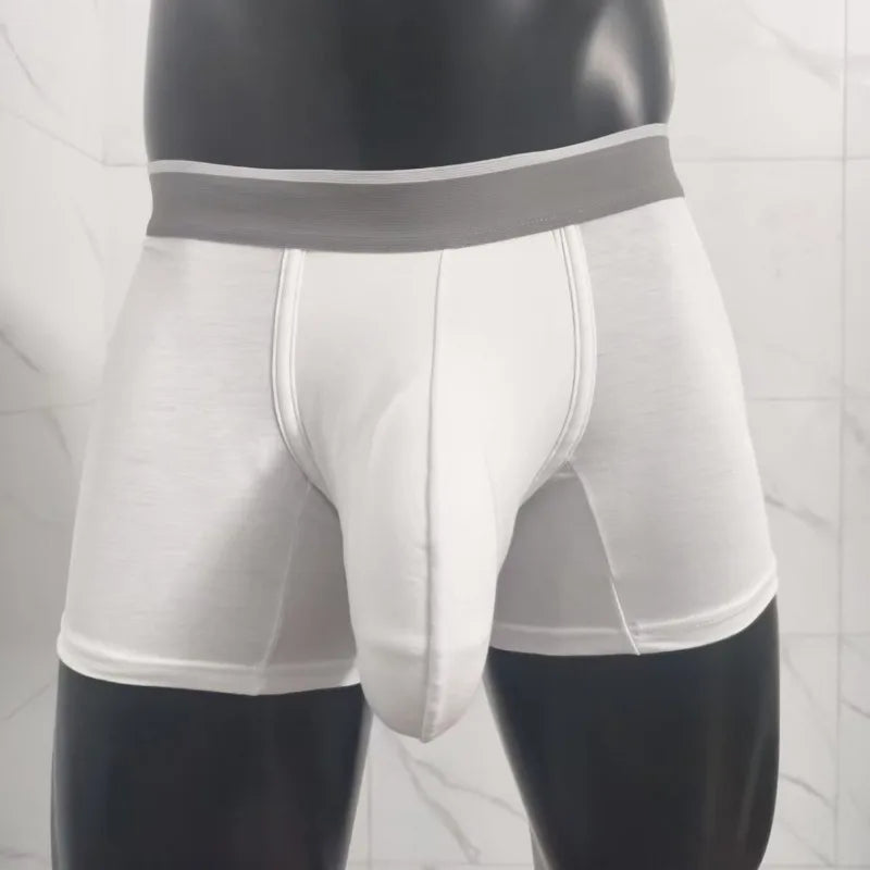 Men Modal Boxer Briefs Big Pouch Underwear Extra Large Bulge Enhancing Breathable Cooling Lightweight Mens Boxers Shorts Panties