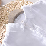 New Designer Italy Style 100% Linen Long-sleeved Shirt Men Brand Casual 5 Colors Solid White Shirts For Men Top Camisa Chemise