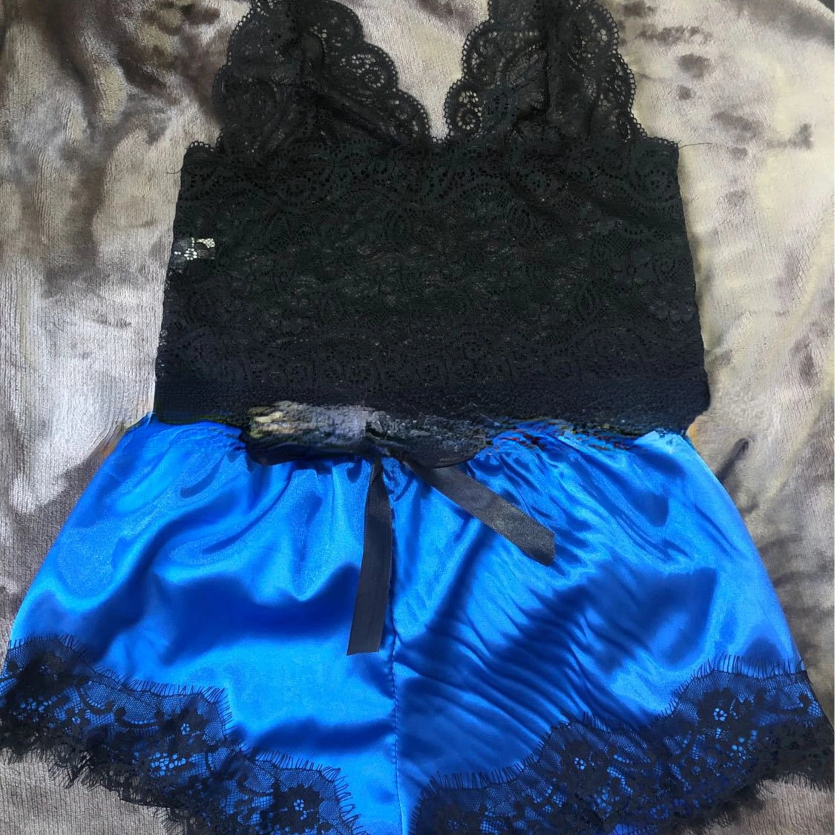 Pajama Sets Sexy Pajamas for Women 2 Pieces Top Shorts Set Sleepwear Clothes Lace Pajamas Underwear Lingerie