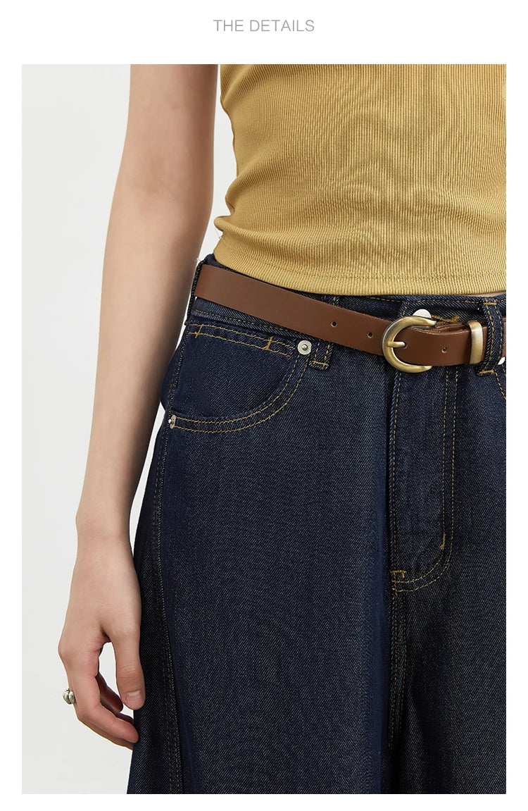 CHIC VEN Women's Jeans Loose Casual New High Waist Split Female Wide Leg Denim Pants  Spring Autumn 2025
