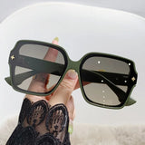 Fashion Square Frame Sunglasses for Women Luxury UV Protection Large Frame All-Match DS-8052-1