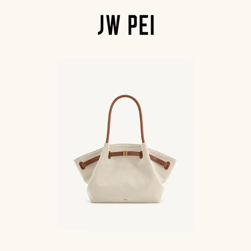 JW PEI Lucia Top-Handle Bag Luxury Designer Crossbody Shoulder Bag for Women Elegant Turn Lock Vegan Leather Messenger Purse