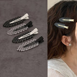 4Pcs Black White Polka Dot Acrylic Hair Clips Secure Hold Suitable for Daily Wear Bb Hairclip Party Outfits Hair Accessories