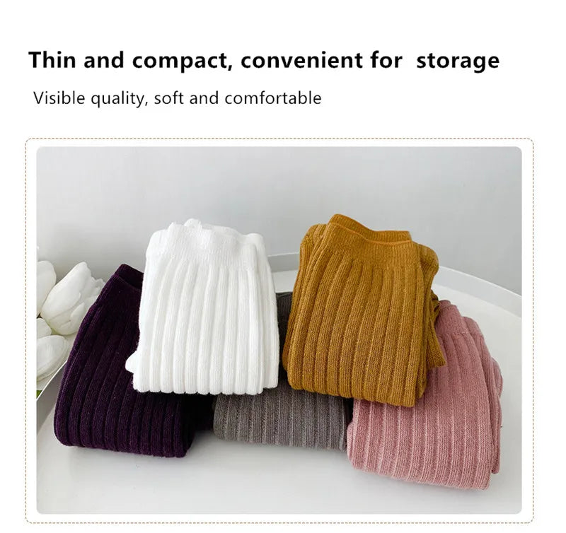 Autumn Baby Boys Girls Pants Newborn Kids Leggings Tights Solid Cotton Stretch Kids Children Knitting Trousers For 0-6 Years