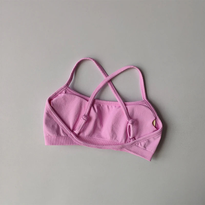 Gathering Shock-proof and Beautiful Back Seamless Sports Bras Gym Women Top Crop Tube Yoga Tops Fitness Scrunch Bum Workout Suit