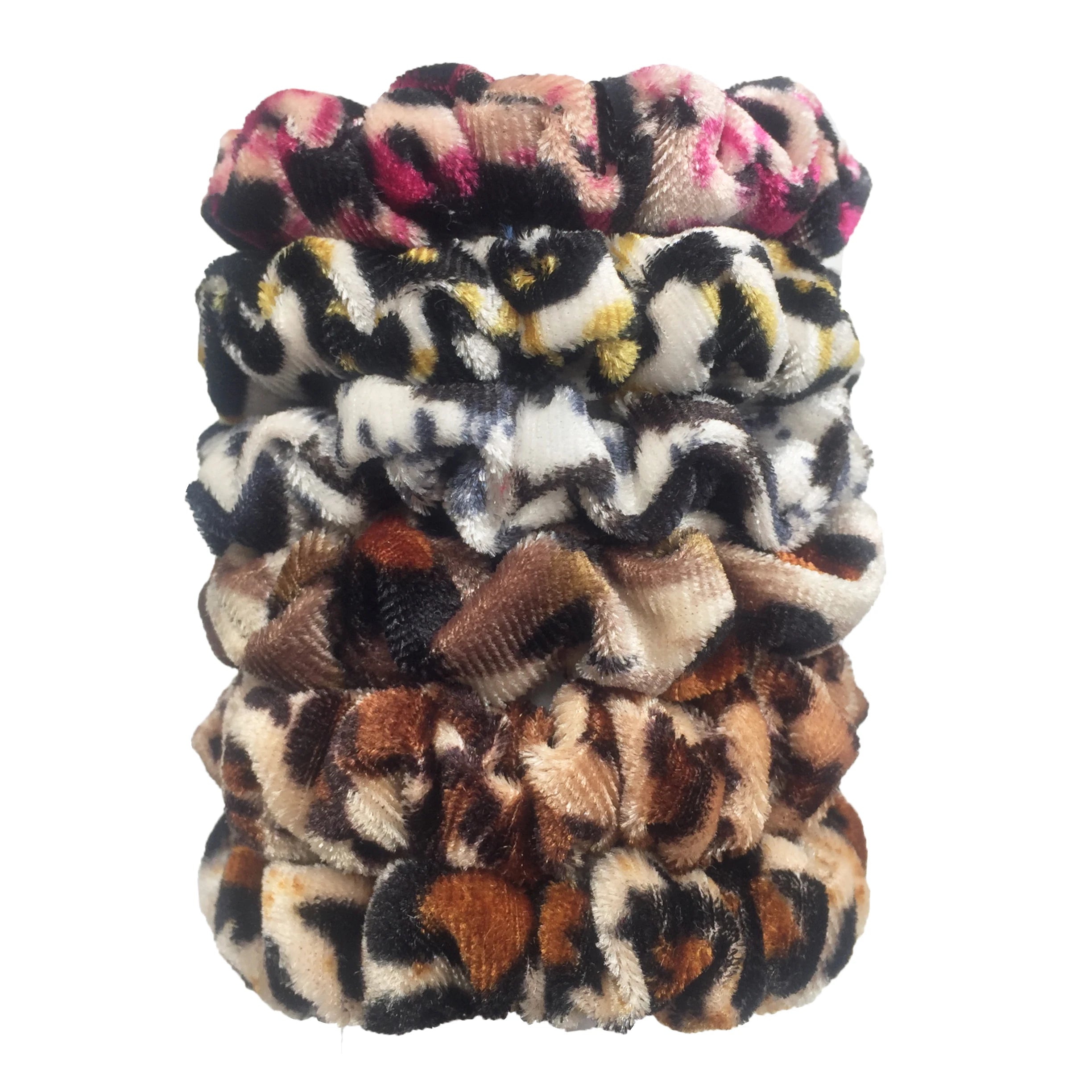 24/50/6pcs Scrunchies Women Velvet accessoires for boutique Cute Leopard High Quality Elastic Headwear Ponytail Hair Tie
