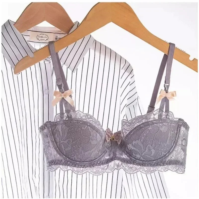 MOYISU French Romantic Lace Comfortable Breathable セクシー Tushy Slim Bra Collection Pure Desire Girls Push Beautiful Underwear SET