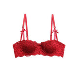 Women Bras Sexy Lace Half Cup Push Up French Style Lingerie Soft Deep V Top Breathable Back Closure Thin Bralette Ropa Mujer