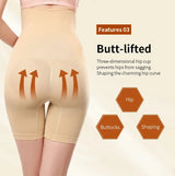 YBFDO Women's High Waist Flat Angle Shaper Pants Postpartum Buttocks Lifting Body Shaping Pants Slim Shorts Waist Trainer