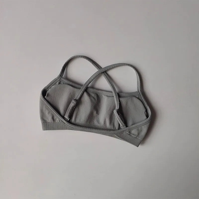 Seamless Women's Yoga Sports Bra Racer Back Nylon Breathable Running Gym Top Underwire Sexy Underwear Fitness Gym Bra Top