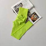 Seamless Sport Yoga High Waist Pants Leggings Sport See Through Yoga Gym Running Quick Dry Pants Scrunch Butt Pants