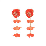 Chiffon flower multi-layer earrings, summer beach vacation style exaggerated earrings design, light luxury, niche