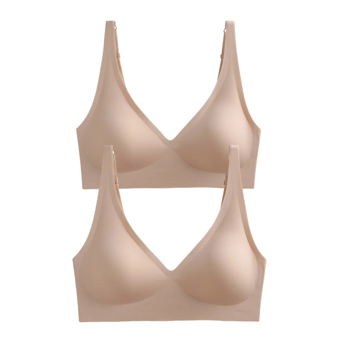 2Pcs/Set Seamless Bras For Women Wireless Underwear Push Up Bralette Soft Padded Deep V Sexy Lingerie Sleepwear Intimates S-3XL