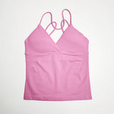 NCLAGEN Vision Twist Front Longline Top Women's Seamless Thin Straps Yoga Gym Workout Vest Running Tank Tops Fitness Clothing
