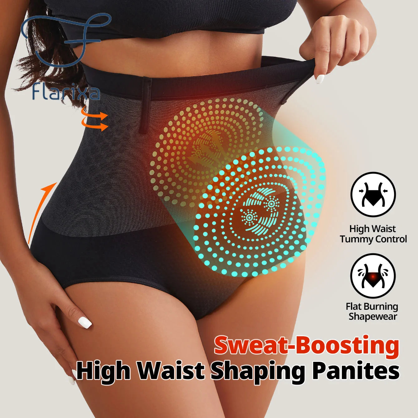 Flarixa 1/2/3Pcs Seamless Women's High Waist Abdomen Control Panties Magnetic Therapy Warm Uterus Underwear Body Shaping Briefs