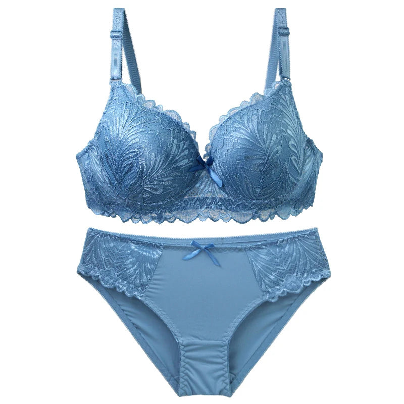 DaiNaFang Push Up Bras Set For Women Breathable Lift 34/75 36/80 38/85 40/90 42/95 BC Cup Underwear Bow Lingerie