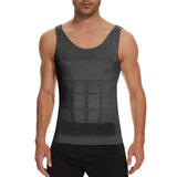 Men Slimming Body Shaper Abdomen Reducer Underwear Tank Top Sleevelss Wide Strap Shapewear Fitness Posture Correct Belly Abdominal Fat Reducer Vest Breathable Soft Waist Trainer S-3XL
