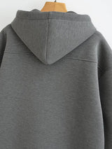 HH 2026 Casual Women's Soild Zipper Hoodie Long Sleeve Big Pocket Zipper Jacket With Hood Female Loose Outerwear Coat Tops