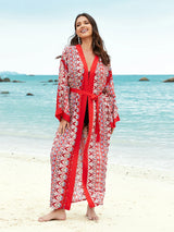 2026 Women Swimsuit Beach Cover Up Dress Sleeve Kaftan Beach Tunic Long Pareos Bikinis Cover Ups Summer Robe Plage Beachwear