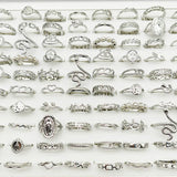 30pc/Lot Gold Color Finger Rings For Girls New Love Snake Animal Butterfly Cutout Star Pearl Thin Joint Ring Party Jewelry Women