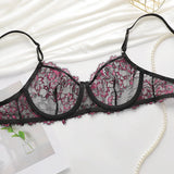 Sexy Lace Underwire Push Up Lingerie Contour Bra And Panty Sets For Women Gathering Chest Underwear Embroidery Bralette Set