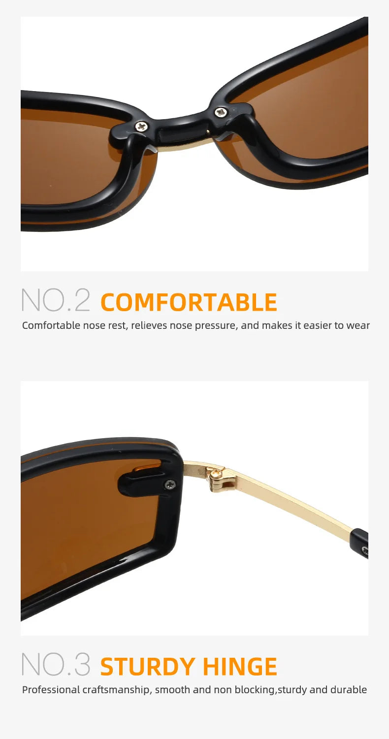 Rimless Y2K Style Sunglasses Rectangle Fashion Popular Women Men Shades Square Sun Glasses for Female Male Glasses Metal Frame
