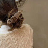 1-4PCS Women Hair Scrunchies Vintage Velvet Solid Color Hair Loop For Women Ponytail Holder Rubber Bands Hair Accessories