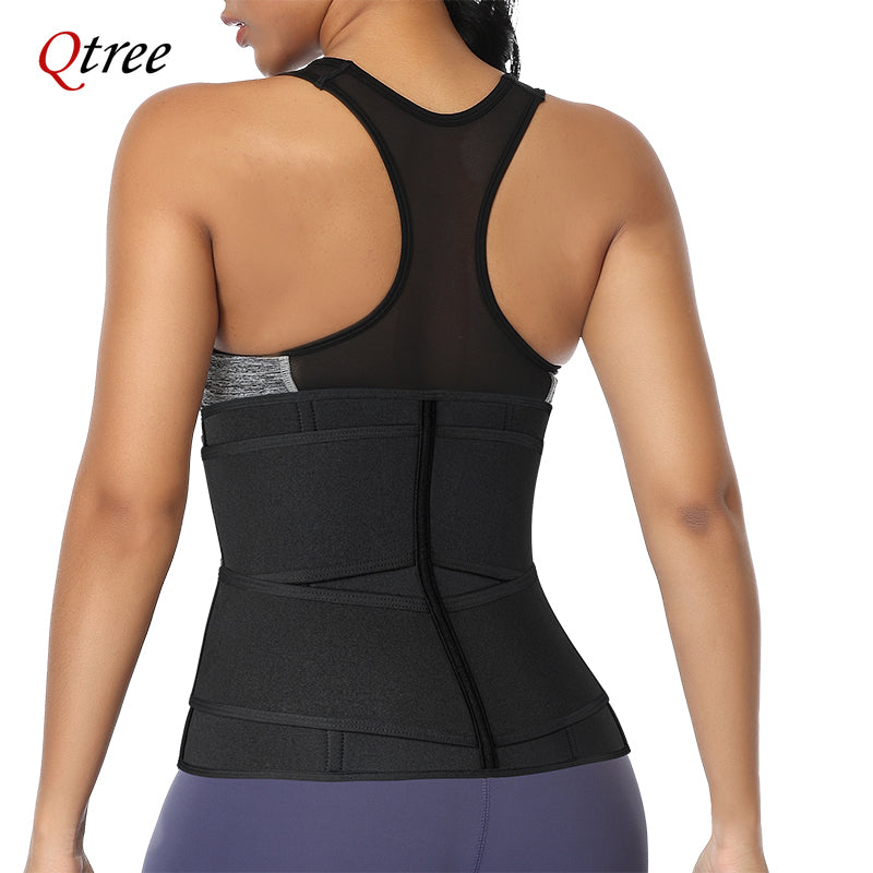 Qtree Waist Trainer Plus Size for Women Sports Girdle Corset Slimming Belly Body Shaper Sweat Trimmer Belt Slimmer Weight Loss