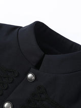 Vintage Napoleon Short Jacket for Women Stand Collar Full Sleeve Single-Breasted Slim Coat 2026 Spring Lady New Streetwear