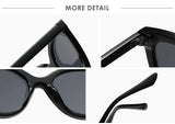Large Frame Cat Eye Sunglasses Women New Retro Minimalist Style Gradient Sun Glasses High Quality Eyeglasses UV400