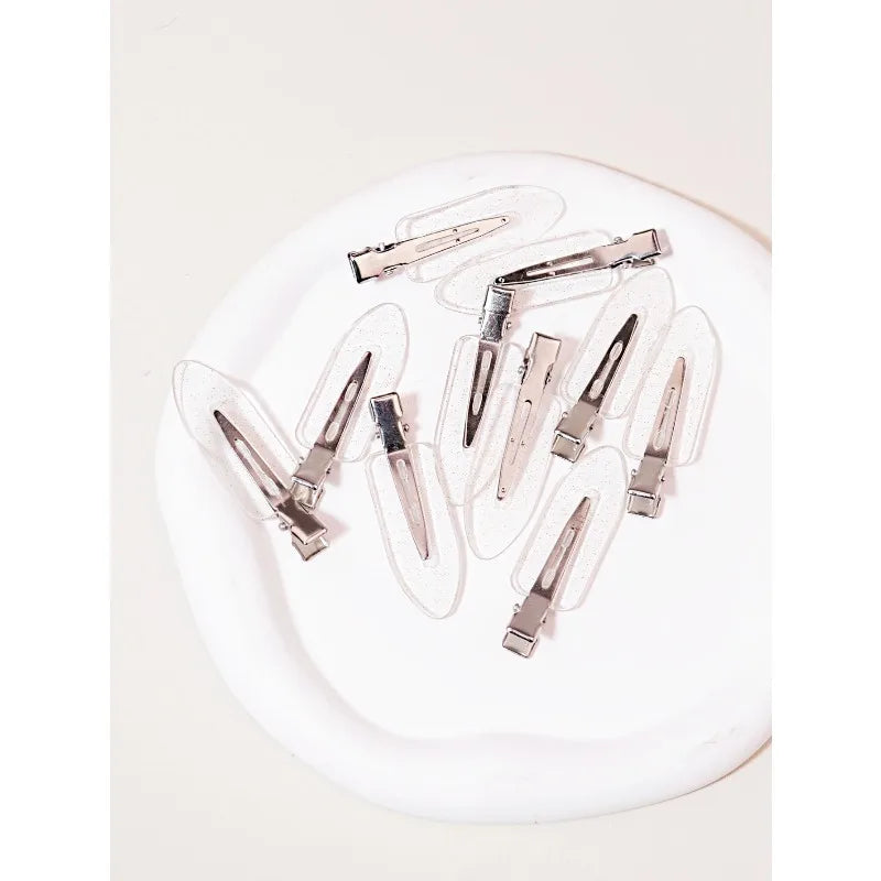 10pcs Seamless Fashion Transparent Hair Clips for Girls Makeup Facial Accessory Styling Clips for Real Hair Wigs