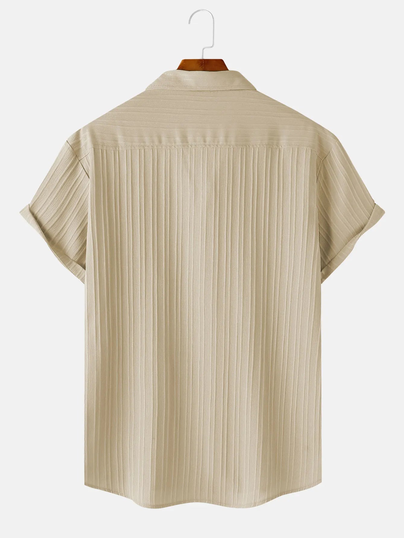 Men's  Comfortable Shirt Summer Beach Men's Shirt   Men's Short Sleeve Shirts  Solid Color Casual Short Sleeve Shirt